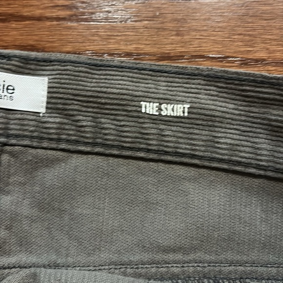 Kensie teal slate green corduroy Button-Front Mini Skirt high rise 100% cotton 6 - Picture 9 of 13